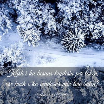 Picture 03 - Jobi 34:13 ALB - Kush i ka besuar kujdesin për tokën, ose kush e - Bible Verse Picture