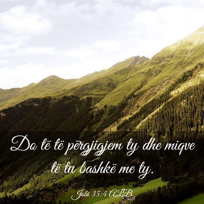 Picture 03 - Jobi 35:4 ALB - Do të të përgjigjem ty dhe miqve të tu - Bible Verse Picture