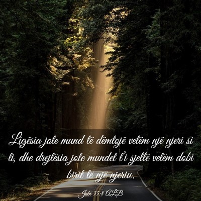 Picture 03 - Jobi 35:8 ALB - Ligësia jote mund të dëmtojë vetëm një - Bible Verse Picture