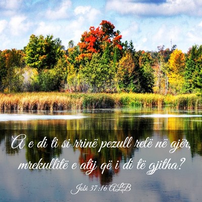 Picture 03 - Jobi 37:16 ALB - A e di ti si rrinë pezull retë në ajër, - Bible Verse Picture