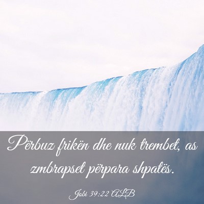 Picture 03 - Jobi 39:22 ALB - Përbuz frikën dhe nuk trembet, as zmbrapset - Bible Verse Picture