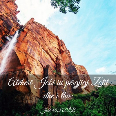 Picture 03 - Jobi 40:3 ALB - Atëherë Jobi iu përgjigj Zotit dhe i - Bible Verse Picture