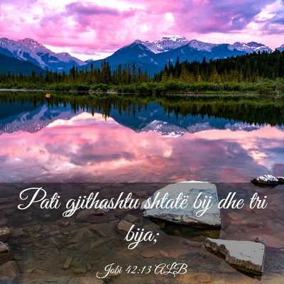 Picture 03 - Jobi 42:13 ALB - Pati gjithashtu shtatë bij dhe tri - Bible Verse Picture