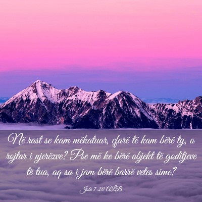Picture 03 - Jobi 7:20 ALB - Në rast se kam mëkatuar, çfarë të kam bërë - Bible Verse Picture