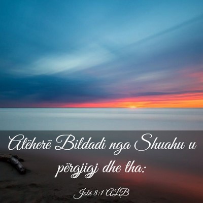 Picture 03 - Jobi 8:1 ALB - Atëherë Bildadi nga Shuahu u përgjigj dhe - Bible Verse Picture