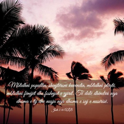 Picture 03 - Joeli 2:16 ALB - Mblidhni popullin, shenjtëroni kuvendin, - Bible Verse Picture