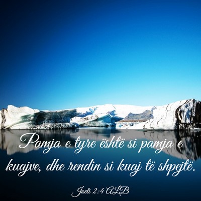 Picture 03 - Joeli 2:4 ALB - Pamja e tyre është si pamja e kuajve, dhe - Bible Verse Picture