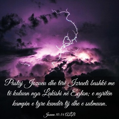 Picture 03 - Jozueu 10:34 ALB - Pastaj Jozueu dhe tërë Izraeli bashkë me të - Bible Verse Picture