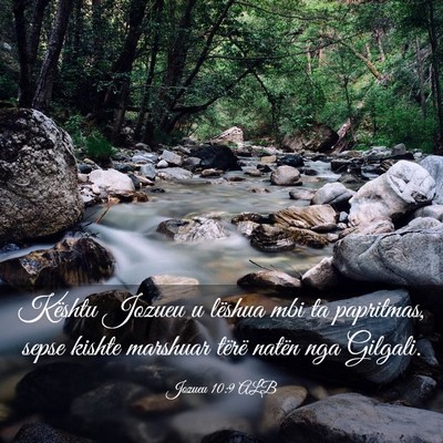Picture 03 - Jozueu 10:9 ALB - Kështu Jozueu u lëshua mbi ta papritmas, sepse - Bible Verse Picture