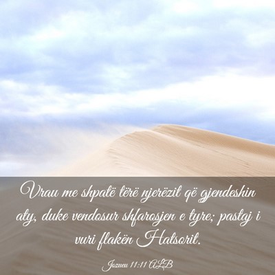 Picture 03 - Jozueu 11:11 ALB - Vrau me shpatë tërë njerëzit që gjendeshin - Bible Verse Picture