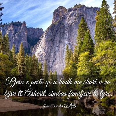 Picture 03 - Jozueu 19:24 ALB - Pjesa e pestë që u hodh me short u ra bijve të - Bible Verse Picture