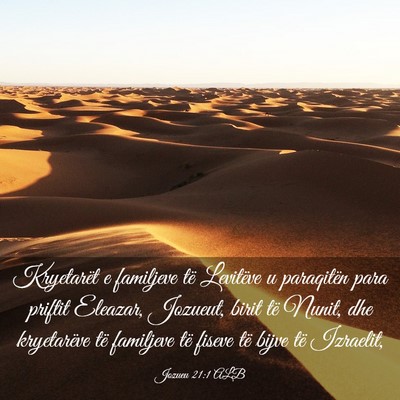 Picture 03 - Jozueu 21:1 ALB - Kryetarët e familjeve të Levitëve u paraqitën - Bible Verse Picture