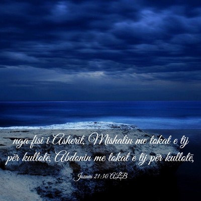 Picture 03 - Jozueu 21:30 ALB - nga fisi i Asherit, Mishalin me tokat e tij për - Bible Verse Picture