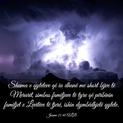 Picture 03 - Jozueu 21:40 ALB - Shuma e qyteteve që iu dhanë me short bijve të - Bible Verse Picture