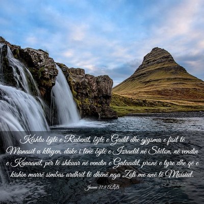 Picture 03 - Jozueu 22:9 ALB - Kështu bijtë e Rubenit, bijtë e Gadit dhe - Bible Verse Picture