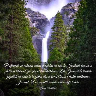 Picture 03 - Jozueu 4:10 ALB - Priftërinjtë që mbanin arkën u ndalën në - Bible Verse Picture