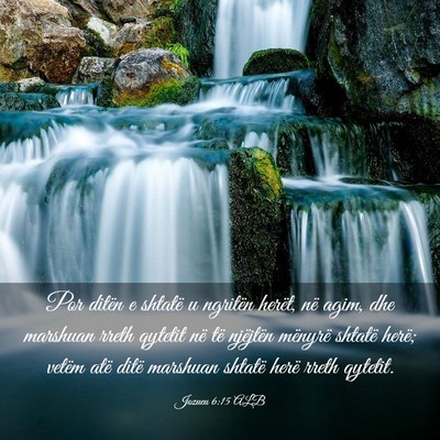 Picture 03 - Jozueu 6:15 ALB - Por ditën e shtatë u ngritën herët, në agim, - Bible Verse Picture