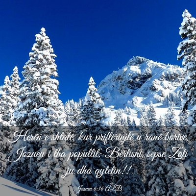 Picture 03 - Jozueu 6:16 ALB - Herën e shtatë, kur priftërinjtë u ranë - Bible Verse Picture