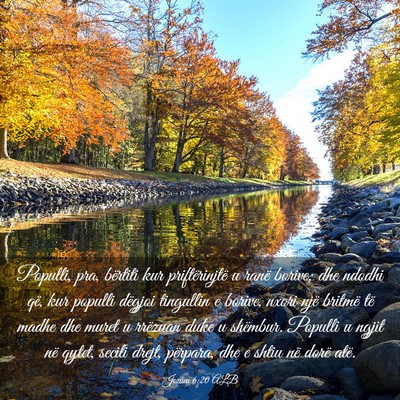 Picture 03 - Jozueu 6:20 ALB - Populli, pra, bërtiti kur priftërinjtë u ranë - Bible Verse Picture