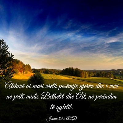 Picture 03 - Jozueu 8:12 ALB - Atëherë ai mori rreth pesëmijë njerëz dhe i - Bible Verse Picture