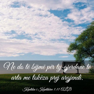 Picture 03 - Kantiku i Kantikëve 1:11 ALB - Ne do të bëjmë për ty gjerdane të arta me - Bible Verse Picture