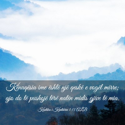 Picture 03 - Kantiku i Kantikëve 1:13 ALB - Kënaqësia ime është një qeskë e vogël - Bible Verse Picture