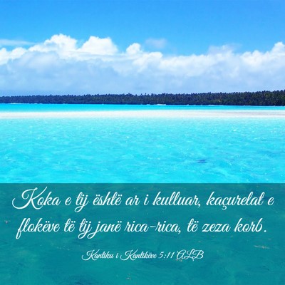 Picture 03 - Kantiku i Kantikëve 5:11 ALB - Koka e tij është ar i kulluar, kaçurelat e - Bible Verse Picture