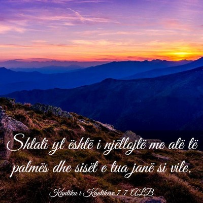 Picture 03 - Kantiku i Kantikëve 7:7 ALB - Shtati yt është i njëllojtë me atë të - Bible Verse Picture