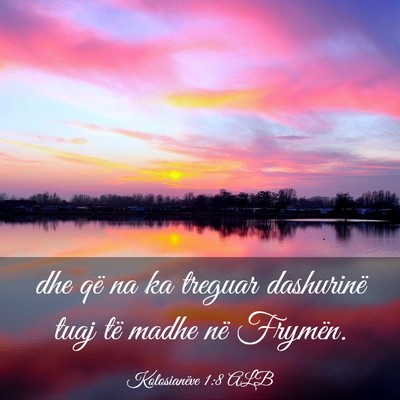 Picture 03 - Kolosianëve 1:8 ALB - dhe që na ka treguar dashurinë tuaj të madhe - Bible Verse Picture