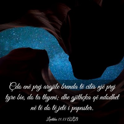 Picture 03 - Levitiku 11:33 ALB - Çdo enë prej argjile brenda të cilës një - Bible Verse Picture