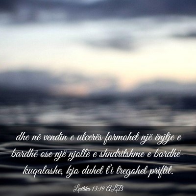Picture 03 - Levitiku 13:19 ALB - dhe në vendin e ulcerës formohet një ënjtje e - Bible Verse Picture