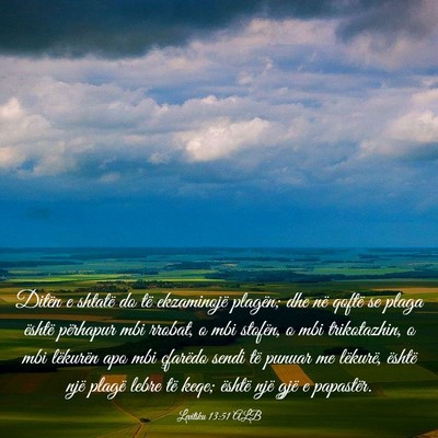 Picture 03 - Levitiku 13:51 ALB - Ditën e shtatë do të ekzaminojë plagën; dhe - Bible Verse Picture