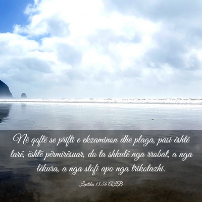 Picture 03 - Levitiku 13:56 ALB - Në qoftë se prifti e ekzaminon dhe plaga, pasi - Bible Verse Picture
