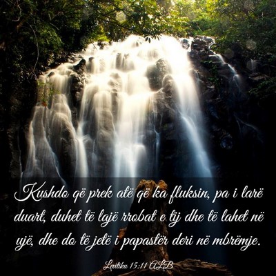 Picture 03 - Levitiku 15:11 ALB - Kushdo që prek atë që ka fluksin, pa i larë - Bible Verse Picture