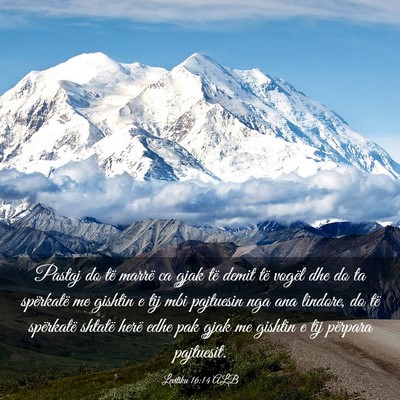 Picture 03 - Levitiku 16:14 ALB - Pastaj do të marrë ca gjak të demit të vogël - Bible Verse Picture