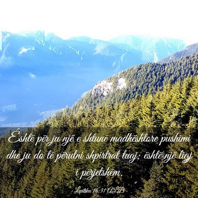 Picture 03 - Levitiku 16:31 ALB - Éshtë për ju një e shtunë madhështore - Bible Verse Picture