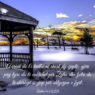 Picture 03 - Levitiku 16:8 ALB - Aaroni do t’i hedhë në short dy cjeptë: - Bible Verse Picture