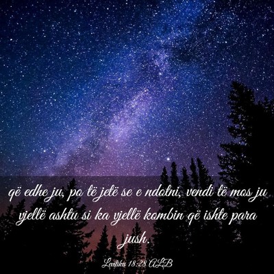 Picture 03 - Levitiku 18:28 ALB - që edhe ju, po të jetë se e ndotni, vendi të - Bible Verse Picture