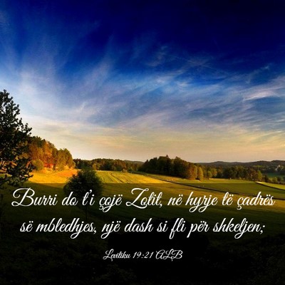 Picture 03 - Levitiku 19:21 ALB - Burri do t’i çojë Zotit, në hyrje të - Bible Verse Picture