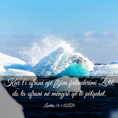 Picture 03 - Levitiku 19:5 ALB - Kur t’i ofroni një flijim falënderimi Zotit, - Bible Verse Picture