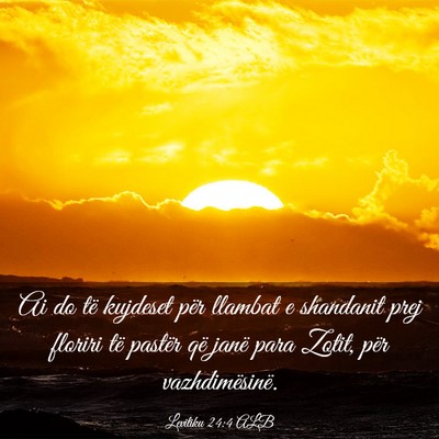 Picture 03 - Levitiku 24:4 ALB - Ai do të kujdeset për llambat e shandanit prej - Bible Verse Picture