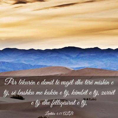 Picture 03 - Levitiku 4:11 ALB - Por lëkurën e demit të vogël dhe tërë - Bible Verse Picture