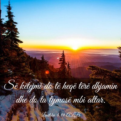 Picture 03 - Levitiku 4:19 ALB - Së këtejmi do të heqë tërë dhjamin dhe do - Bible Verse Picture
