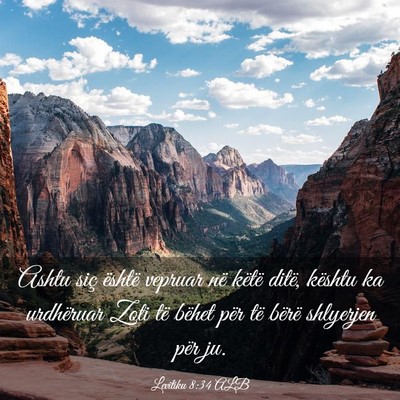 Picture 03 - Levitiku 8:34 ALB - Ashtu siç është vepruar në këtë ditë, - Bible Verse Picture