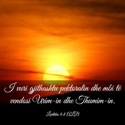 Picture 03 - Levitiku 8:8 ALB - I vuri gjithashtu pektoralin dhe mbi të vendosi - Bible Verse Picture