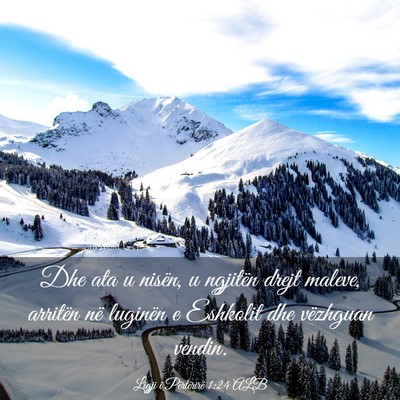 Picture 03 - Ligji i Përtërirë 1:24 ALB - Dhe ata u nisën, u ngjitën drejt maleve, - Bible Verse Picture