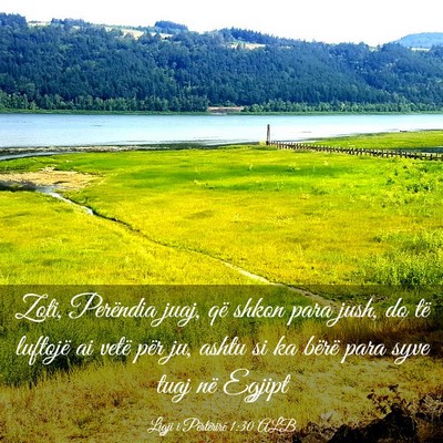 Picture 03 - Ligji i Përtërirë 1:30 ALB - Zoti, Perëndia juaj, që shkon para jush, do të - Bible Verse Picture