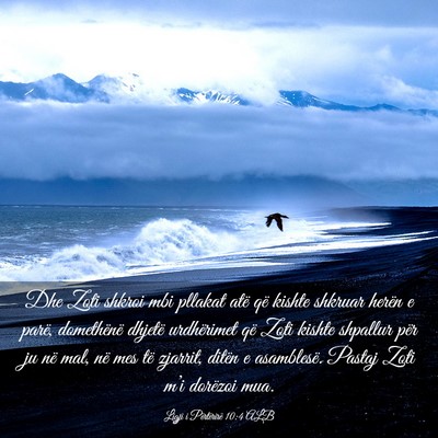 Picture 03 - Ligji i Përtërirë 10:4 ALB - Dhe Zoti shkroi mbi pllakat atë që kishte - Bible Verse Picture