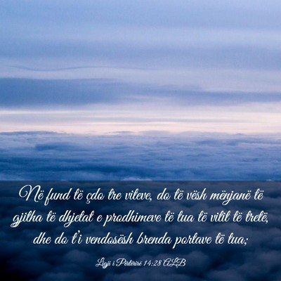 Picture 03 - Ligji i Përtërirë 14:28 ALB - Në fund të çdo tre viteve, do të vësh - Bible Verse Picture