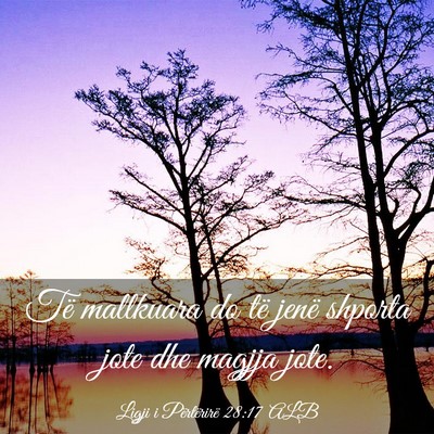 Picture 03 - Ligji i Përtërirë 28:17 ALB - Të mallkuara do të jenë shporta jote dhe - Bible Verse Picture